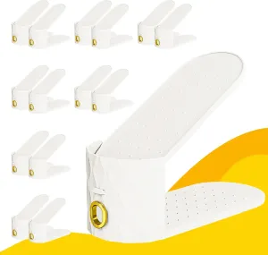 15 Pack Shoe Slots Organizer, Adjustable Shoe Stacker for Closet Storage, Double Layer Space Saver, Durable and Stackable Shoe Holder for Sneakers Heels and Flat