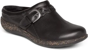 Aetrex Women's Libby Orthopedic Comfort Leather Womens Clogs - Adjustable Buckle Lightweight Cork Footbed Women's Mules & Clogs