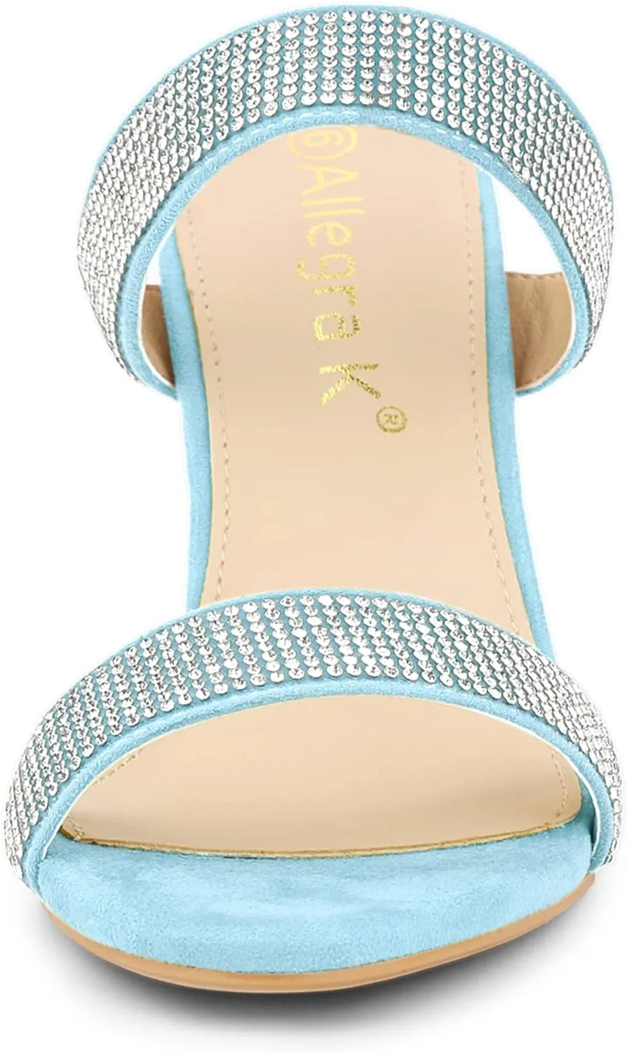 Allegra K Women's Open Toe Stiletto Heel Rhinestone Mules Sandals