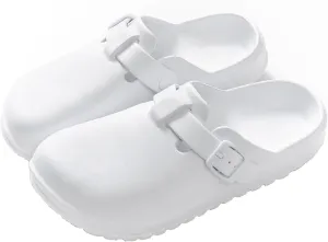 Arch Support Nurse Clogs for Women and Men, Adjustable Buckle Mules Non Slip Work Shoes Chef Garden Sandals, Slip-On Cushion Slippers Slides