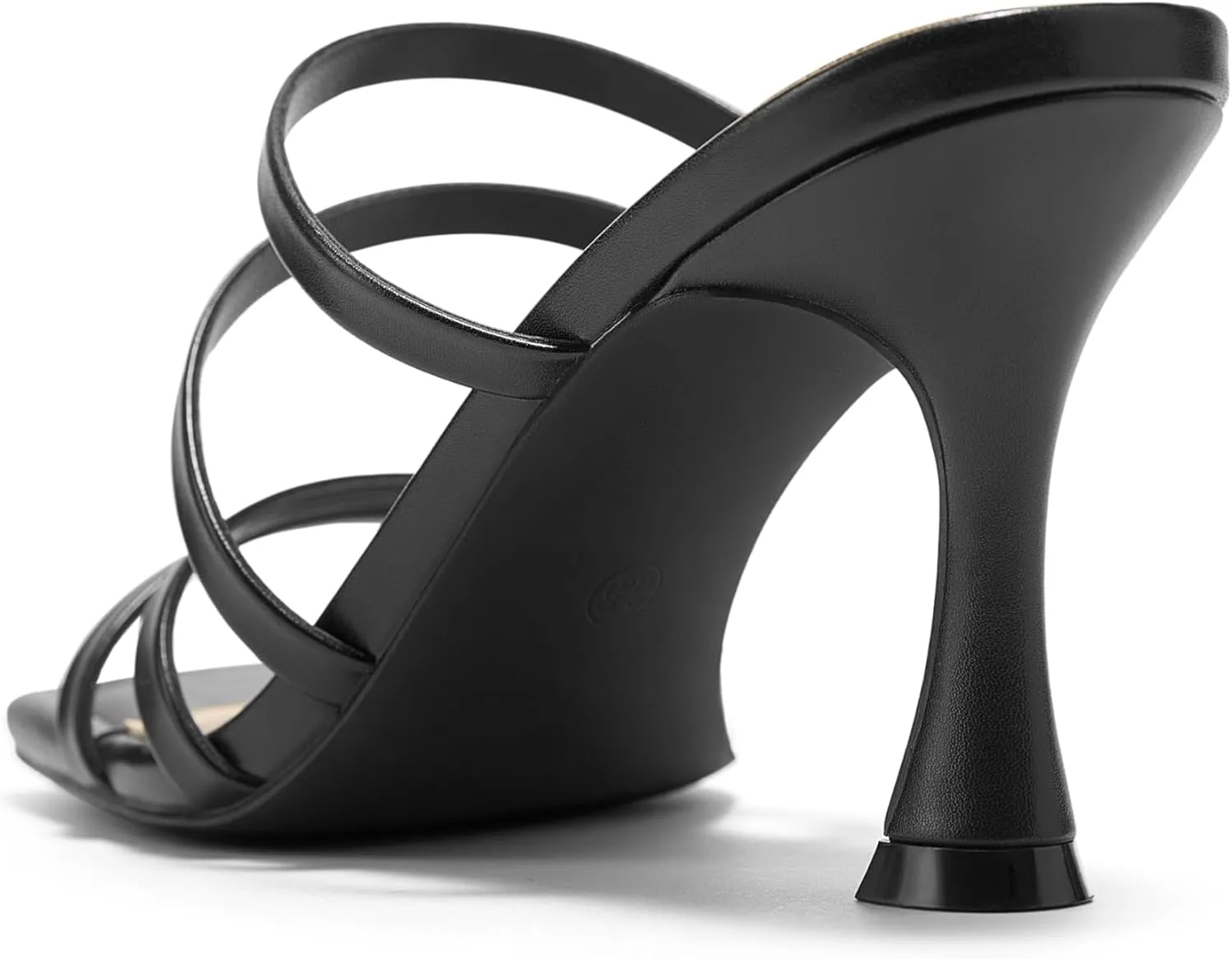 Arromic Women's Heels Square Open Toe Slip on Heeled Sandals Slides for Dress Work Party Casual Wedding