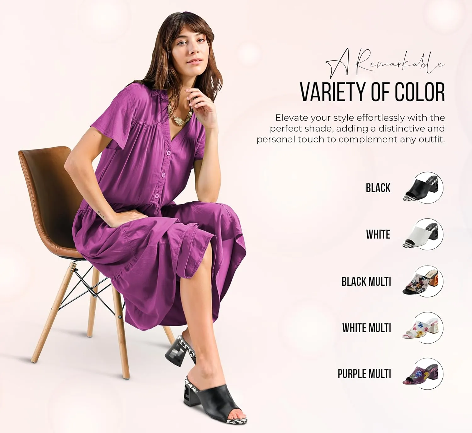 Azura Sculptor Slide Sandals for Women | High Heels with Leather Heel Design