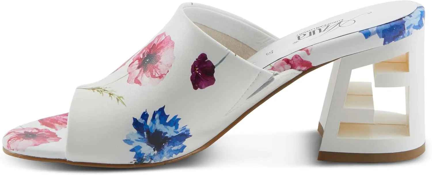 Azura Sculptor Slide Sandals for Women | High Heels with Leather Heel Design