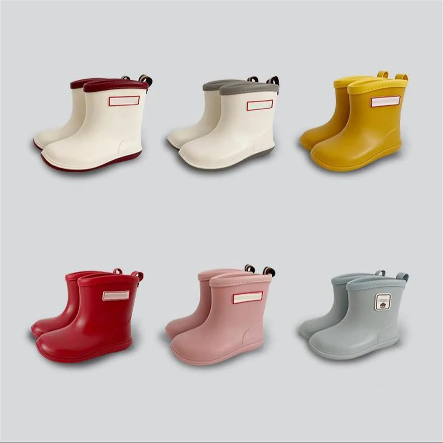 Baby Kids Easy On Rain Shoes Boots For Toddler Little Kid Short Rain Boots Lightweight Rainy Day Shoes Snow Shoe