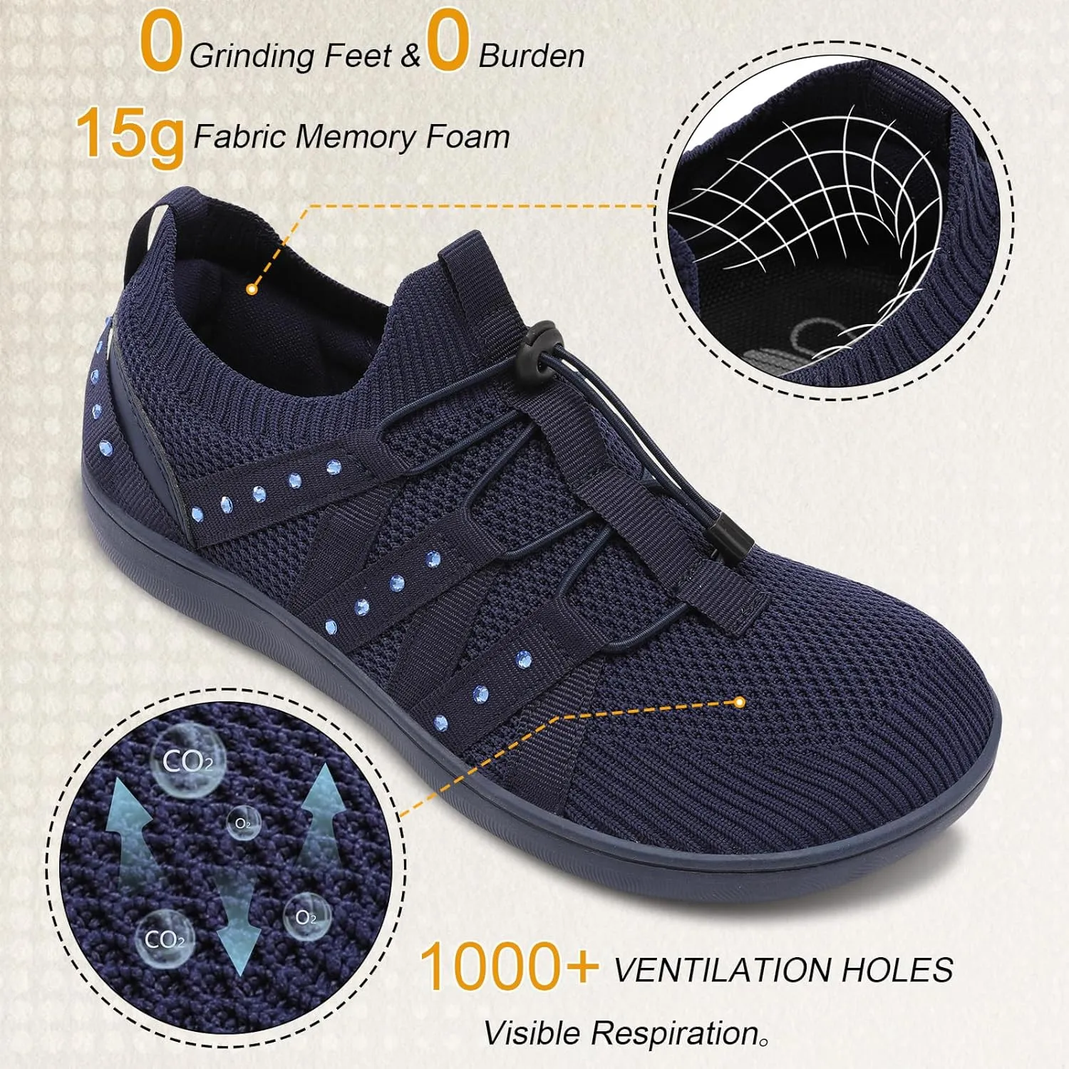 Besroad Womens Slip On Walking Shoes Wide Toe Barefoot Shoes Minimalist Zero Drop Shoes Breathable Tennis Shoes Fashion Casual Sneakers