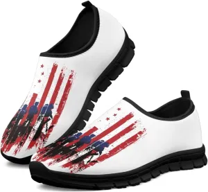 Binienty Women's Loafers Casual Round Toe Driving Flats Slip On Sneakers LGBT Patriotic Shoe Anti Skid