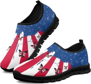 Binienty Women's Loafers Casual Round Toe Driving Flats Slip On Sneakers LGBT Patriotic Shoe Anti Skid