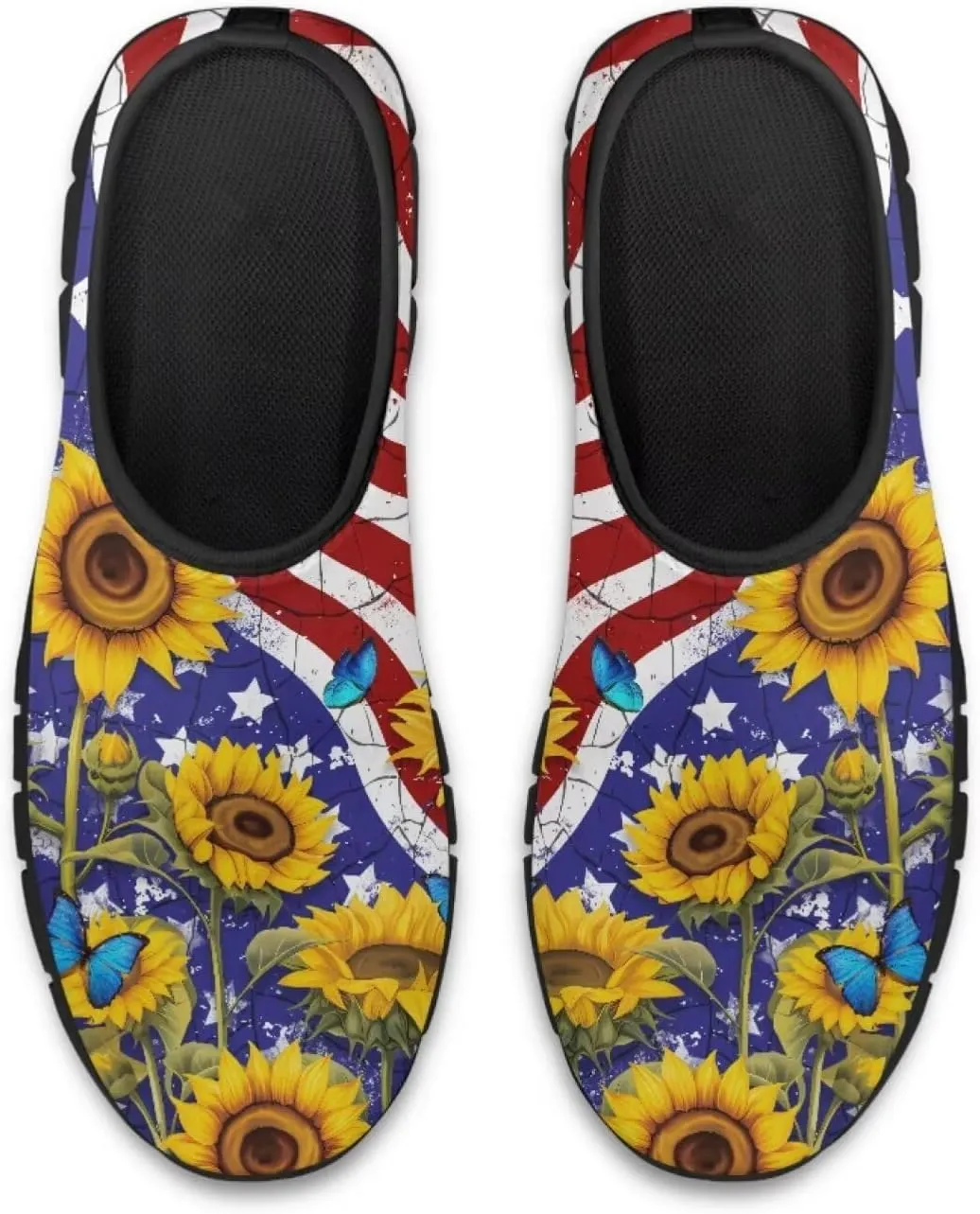 Binienty Women's Loafers Casual Round Toe Driving Flats Slip On Sneakers LGBT Patriotic Shoe Anti Skid