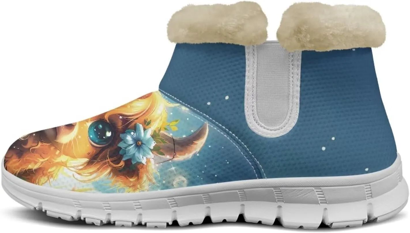 Biyejit Womens Warm Winter Snow Boots Ankle Boots Outdoor Booties Slip On Sneakers Comfortable Shoes for Women