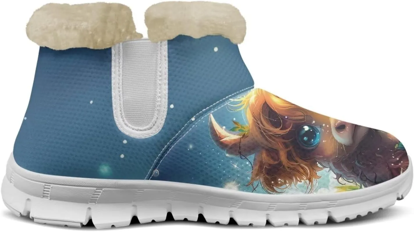 Biyejit Womens Warm Winter Snow Boots Ankle Boots Outdoor Booties Slip On Sneakers Comfortable Shoes for Women