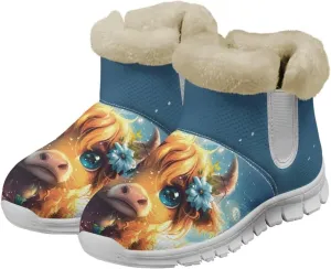 Biyejit Womens Warm Winter Snow Boots Ankle Boots Outdoor Booties Slip On Sneakers Comfortable Shoes for Women
