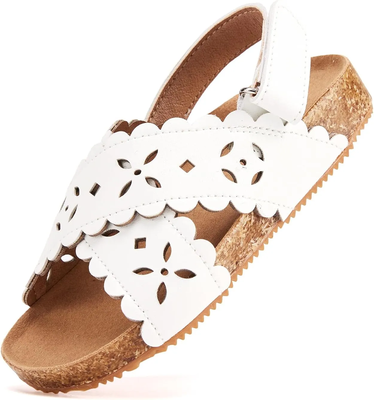 BMCiTYBM Toddler Boys Girls Sandals Open Toe Arch Support Slides Adjustable Straps Cork Footbed Slippers for Indoor Outdoor