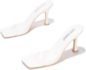 Cape Robbin Clear Sexy High Heels for Women, Transparent Open Toe Shoes Heels for Women