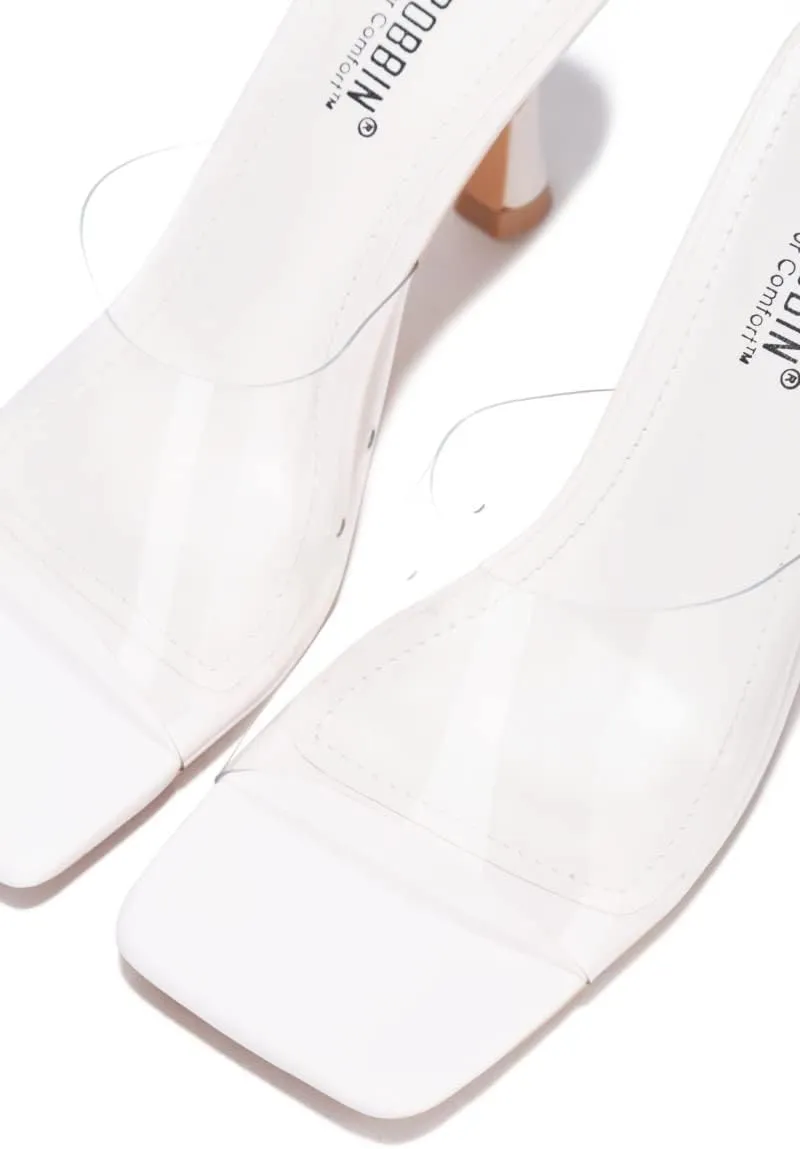 Cape Robbin Clear Sexy High Heels for Women, Transparent Open Toe Shoes Heels for Women