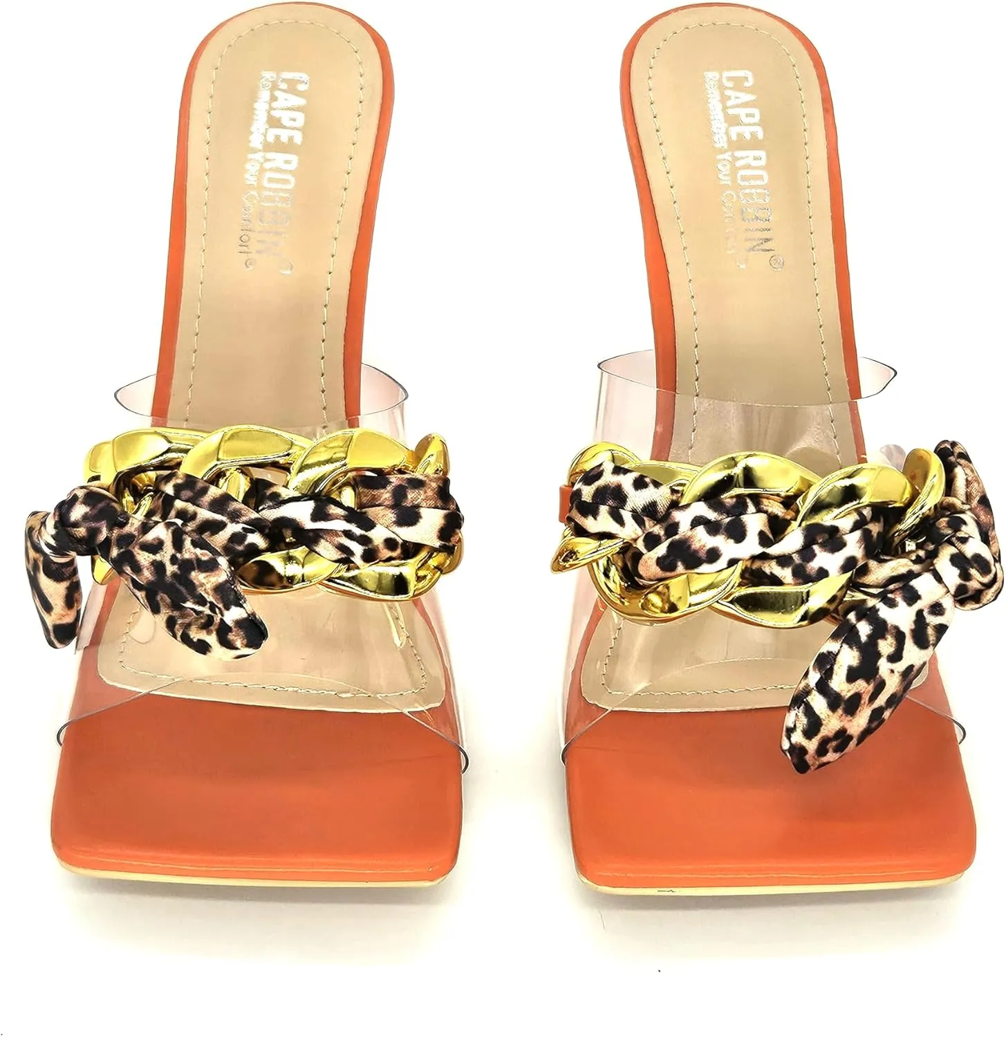 Cape Robbin Women's Stiletto Heels - Transparent Square Open Toe Sandals with Bow Accent (Concur)