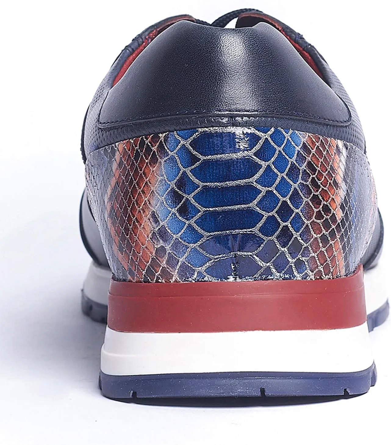 Carlos Santana Leather Hazel Reptile Sneakers for Men | Durable Rubber Outsole & Removable Cushioned Leather Footbed | with Multi-Color Back Panel