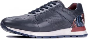Carlos Santana Leather Hazel Reptile Sneakers for Men | Durable Rubber Outsole & Removable Cushioned Leather Footbed | with Multi-Color Back Panel