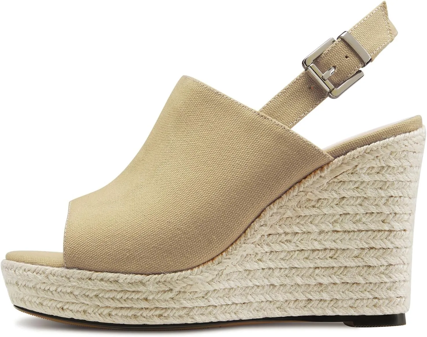 Castamere Womens High Wedge Platform Heel Peep Open Toe Slip-on Sandals Slingback Prom Casual Summer 3.9 Inches Heels