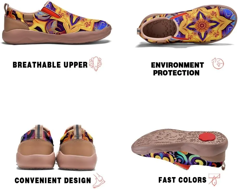 Casual Shoes for Women Art Painted Sneakers Slip On Round Toe Lightweight Comfort Loafers