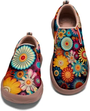 Casual Shoes for Women Art Painted Sneakers Slip On Round Toe Lightweight Comfort Loafers