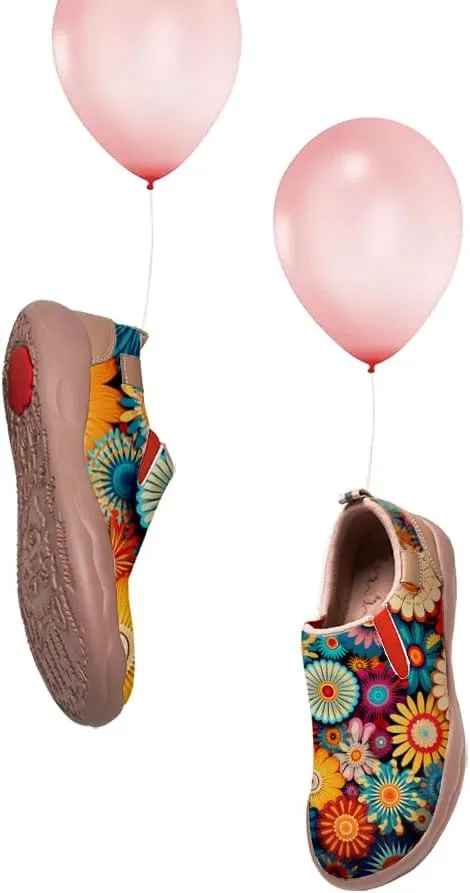 Casual Shoes for Women Art Painted Sneakers Slip On Round Toe Lightweight Comfort Loafers