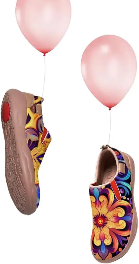 Casual Shoes for Women Art Painted Sneakers Slip On Round Toe Lightweight Comfort Loafers