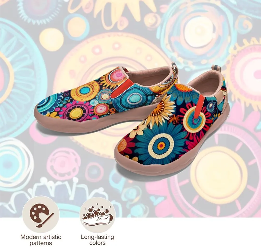 Casual Shoes for Women Art Painted Sneakers Slip On Round Toe Lightweight Comfort Loafers