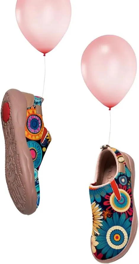 Casual Shoes for Women Art Painted Sneakers Slip On Round Toe Lightweight Comfort Loafers