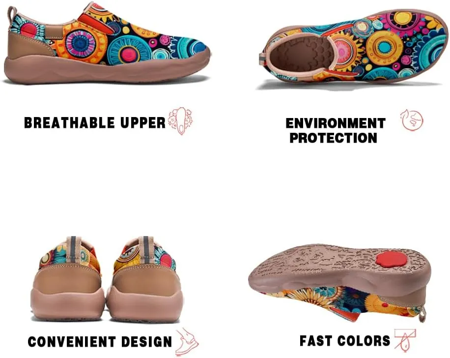 Casual Shoes for Women Art Painted Sneakers Slip On Round Toe Lightweight Comfort Loafers