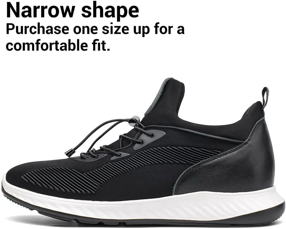 CHAMARIPA Men's Invisible Height Increasing Elevator Sneakers, Casual Fashion Hidden Heel Knit Shoes - Stylish, Comfortable, and Breathable 2.36"/ 2.76"/ 3.15" Inches Taller Handcrafted