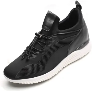 CHAMARIPA Men's Invisible Height Increasing Elevator Sneakers, Casual Fashion Hidden Heel Knit Shoes - Stylish, Comfortable, and Breathable 2.36"/ 2.76"/ 3.15" Inches Taller Handcrafted