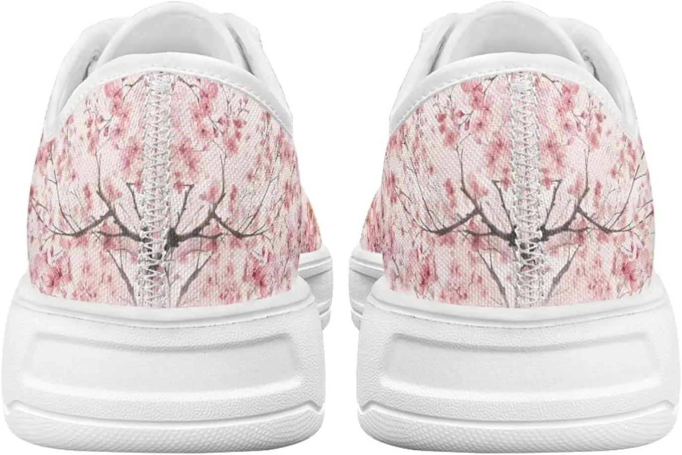 Cherry Blossoms Canvas Shoes for Women Classic Low Top Sneakers Fashion Slip on Work Shoes for Daily Walks