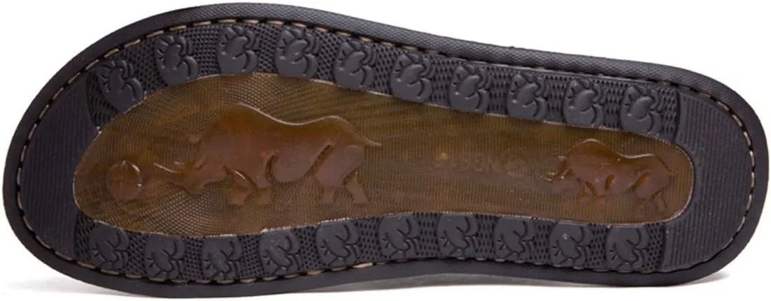 ChicWind Men's Flip Flops Thong Sandals Comfortable Leather Beach Slippers