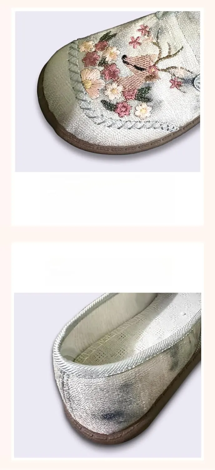 Chinese Slippers for Women Embroidered Loafers Slip on - Retro Trendy Soft Cute Casual Comfortable Walking Beach Travel Lightweight Running Standing All Day Business Office Driving Birthday Gifts