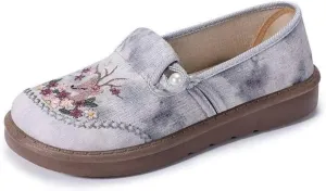 Chinese Slippers for Women Embroidered Loafers Slip on - Retro Trendy Soft Cute Casual Comfortable Walking Beach Travel Lightweight Running Standing All Day Business Office Driving Birthday Gifts
