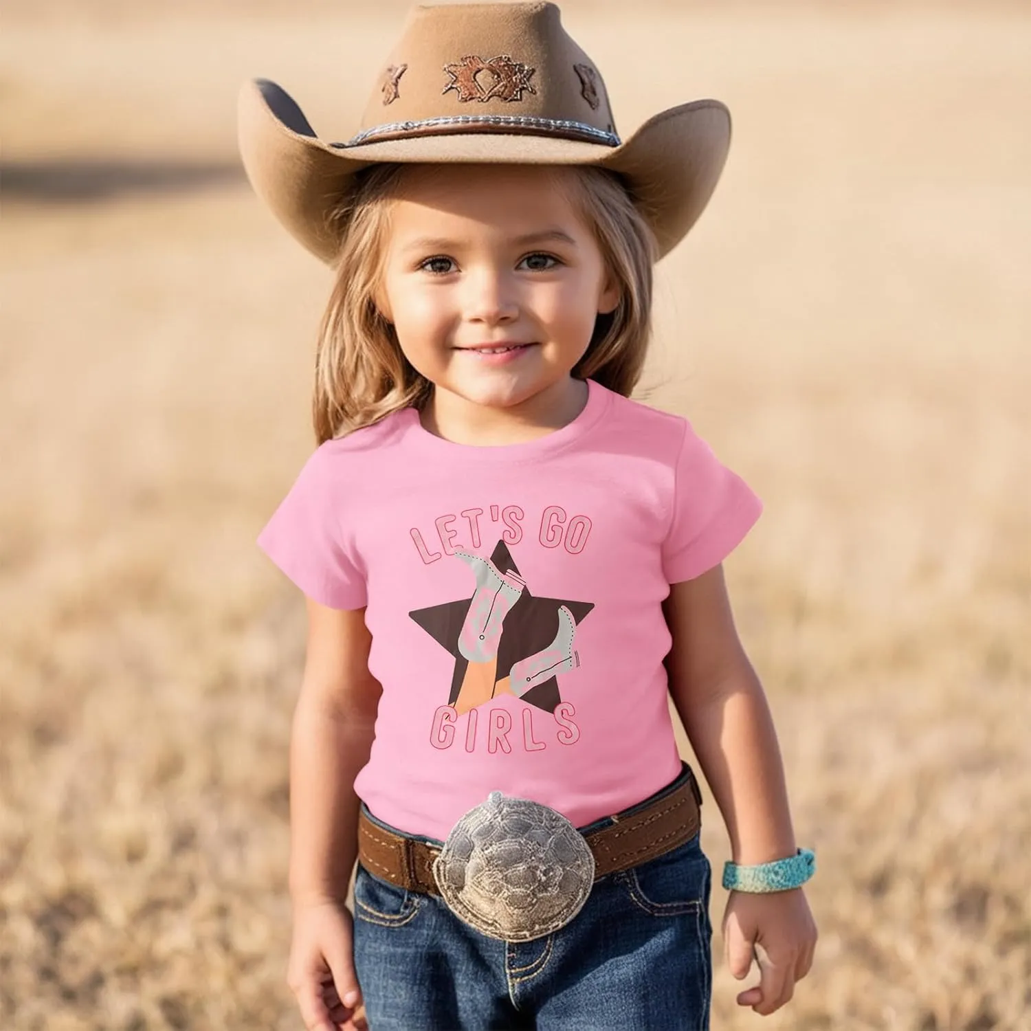 CM C&M WODRO Toddler Baby Girl Rodeo Western Cowgirl T-Shirt Funny Let’s Go Girl Boots Shirt Short Sleeve Summer Tee Tops
