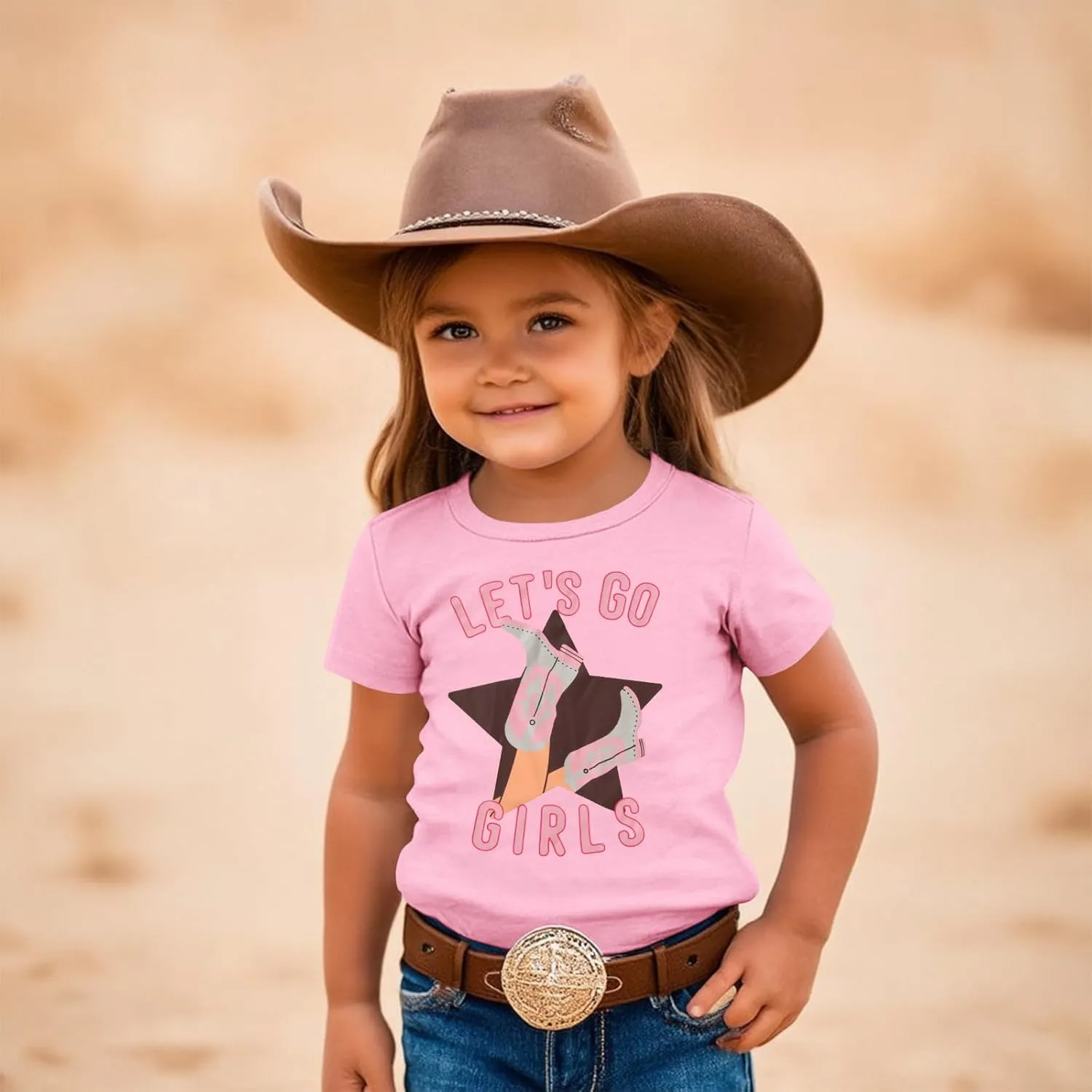 CM C&M WODRO Toddler Baby Girl Rodeo Western Cowgirl T-Shirt Funny Let’s Go Girl Boots Shirt Short Sleeve Summer Tee Tops