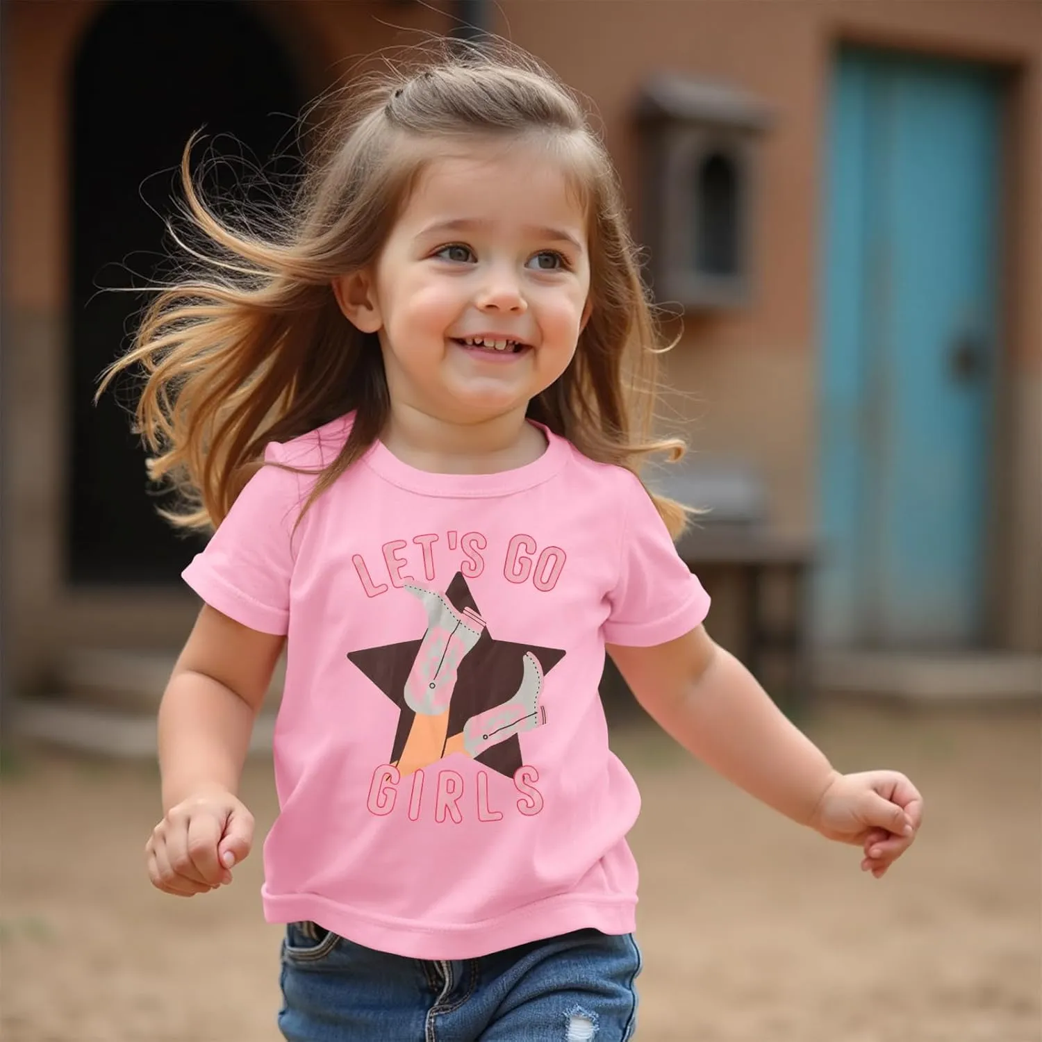 CM C&M WODRO Toddler Baby Girl Rodeo Western Cowgirl T-Shirt Funny Let’s Go Girl Boots Shirt Short Sleeve Summer Tee Tops