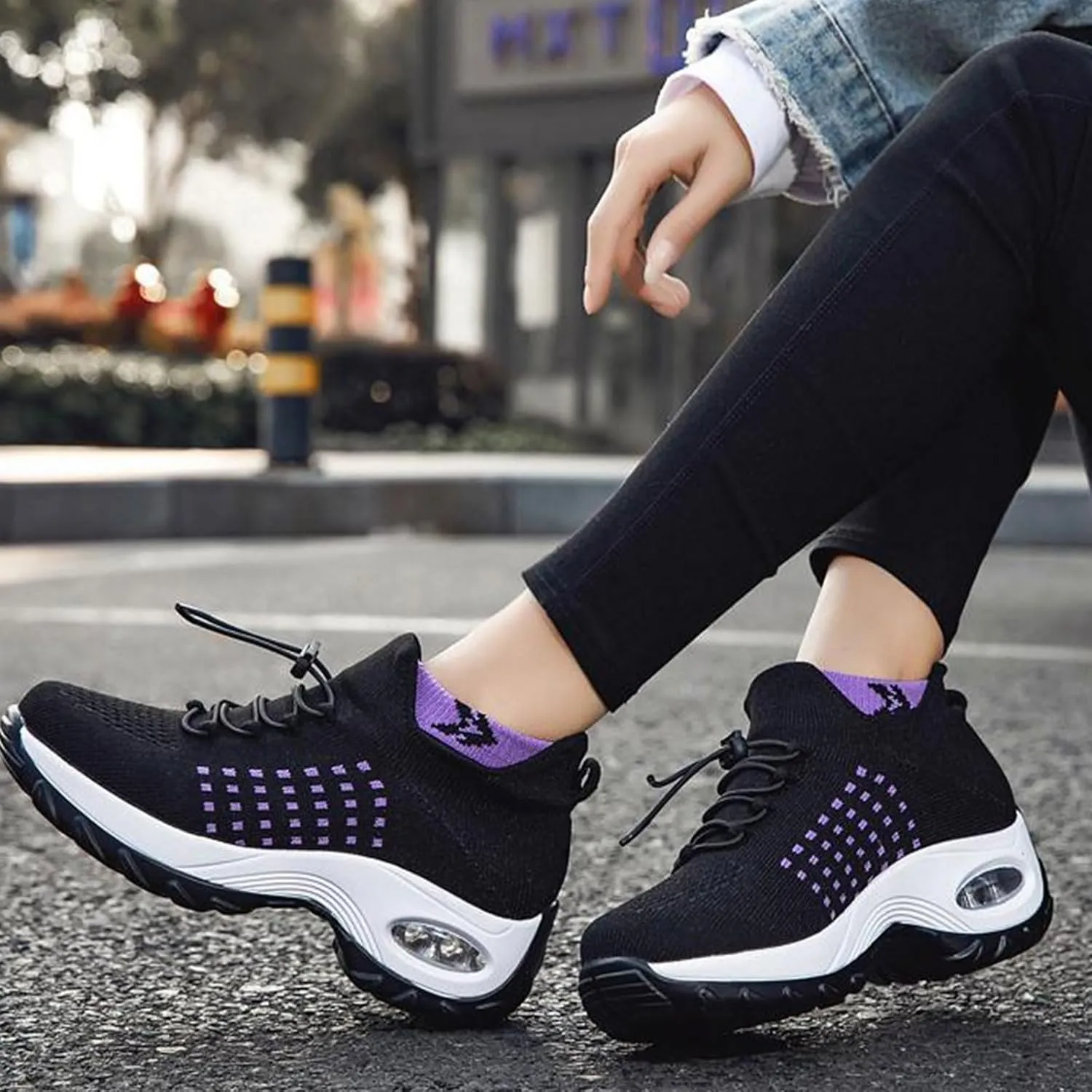 Comfort Wear Orthowear Shoes for Women Arch Support Orthopedic Sock Sneakers Slip-On Breathable Walking Shoe Air Cushion Athletic Shoes Causal Running Jogging Shoe Anti Slip Platform Sneaker