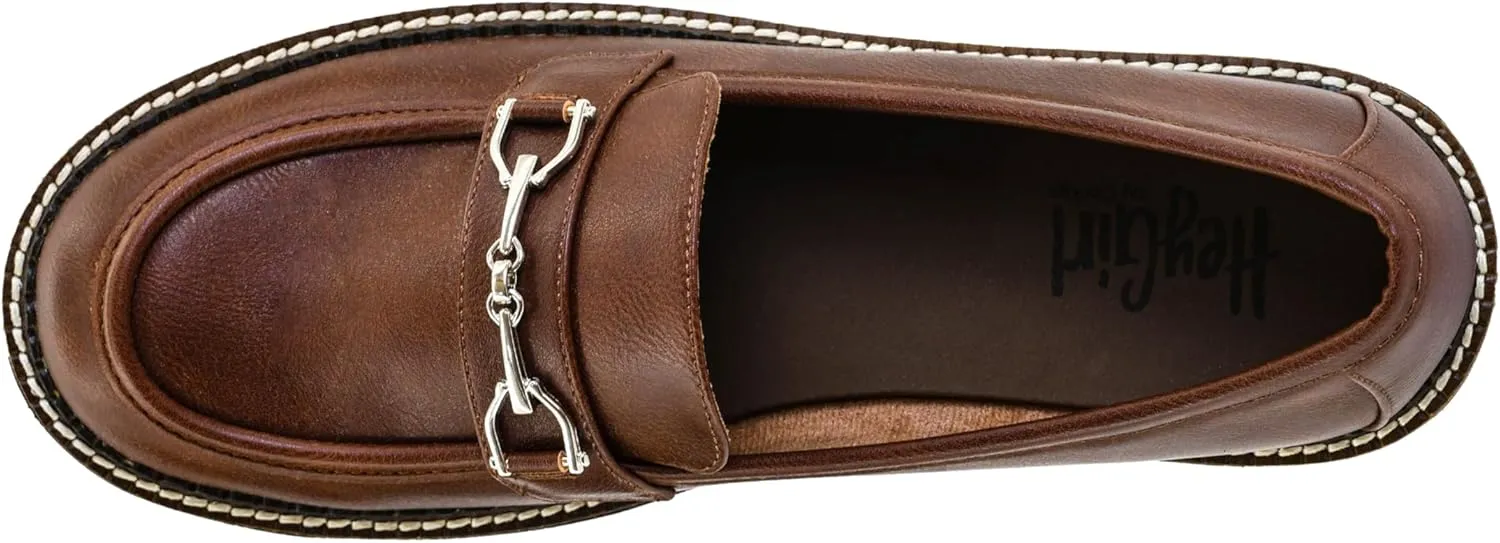 Corkys Footwear Hey Girl Womens Brownie Points Loafers - Featuring a 1.75-Inch Heel with a Lug Sole, Cushioned Insoles for All-Day Wear, A Chic Chain on The Upper