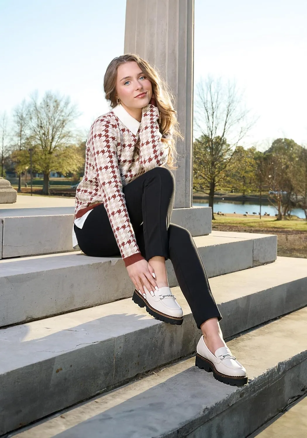 Corkys Footwear Hey Girl Womens Brownie Points Loafers - Featuring a 1.75-Inch Heel with a Lug Sole, Cushioned Insoles for All-Day Wear, A Chic Chain on The Upper