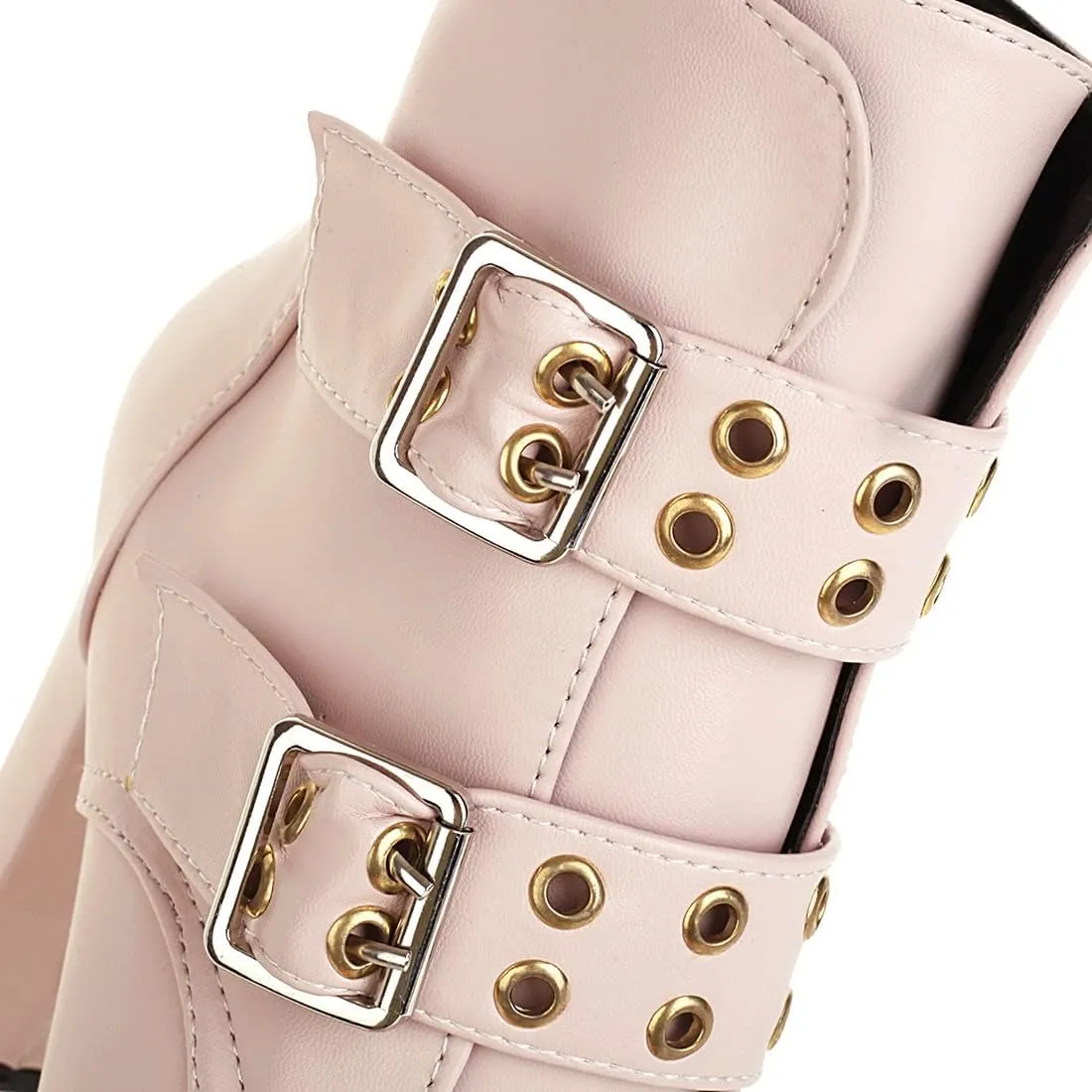 Cozivwaiy Women High Heel Ankle Boots Round Toe Short Boots Platform Plus size (US 1-12.5)