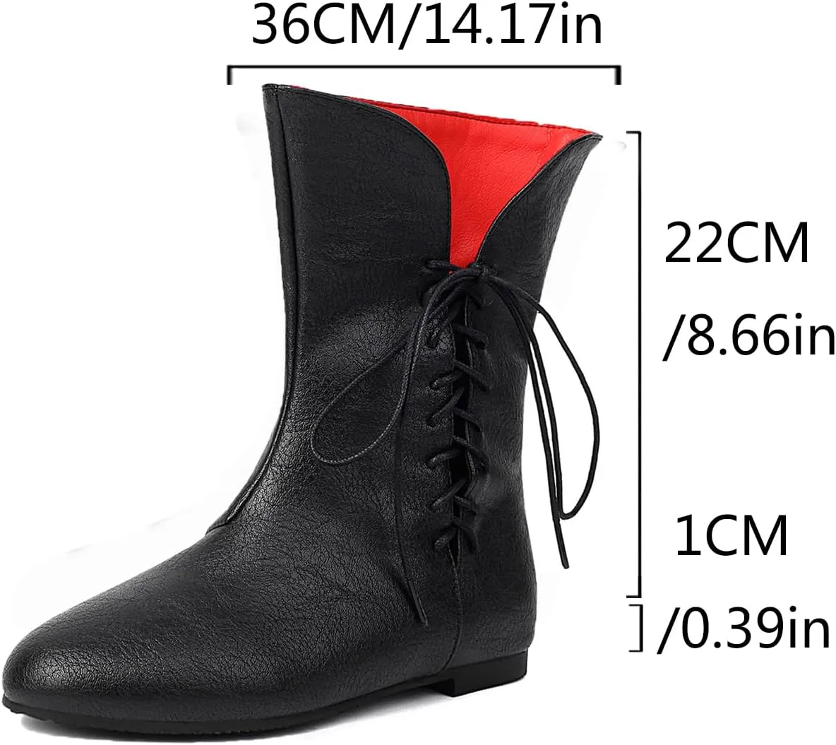 Cozivwaiy Women Vintage Flats Short Boots Lace up Comfortable Boots Round Toe Pirate Cosplay