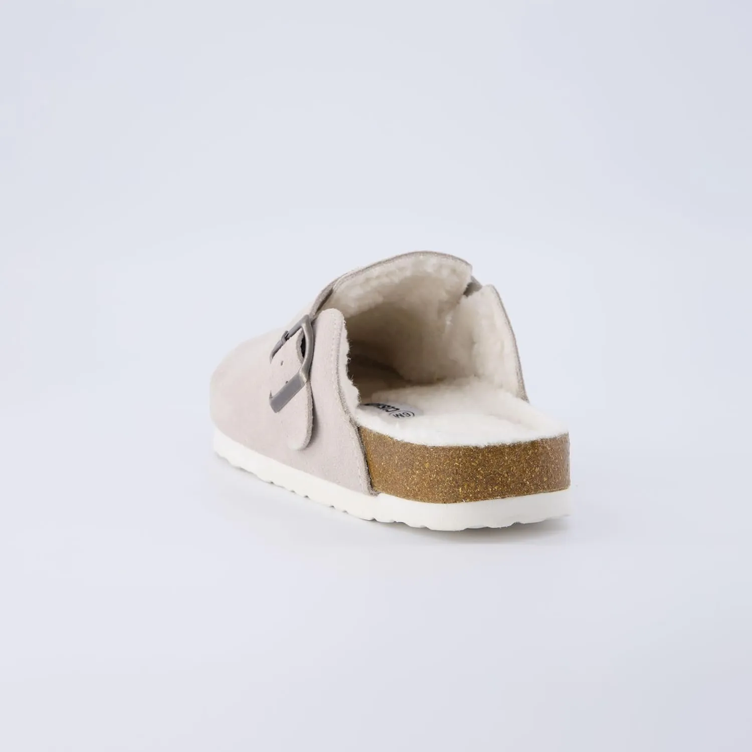 CUSHIONAIRE Women's Hana Cork footbed clog with Genuine Leather upper, Faux Fur lining, and  Comfort