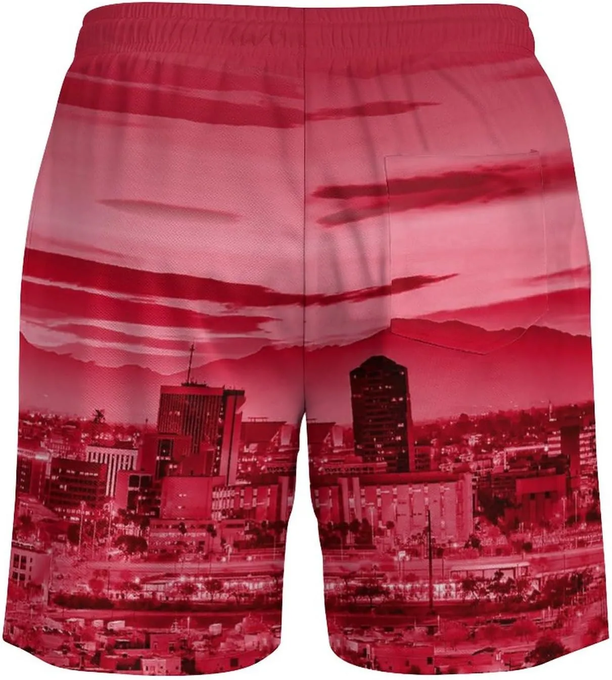 Custom Baseball Shorts for Men Youth City Nightscape 2 in 1 Beach Shorts with Pockets Baseball Sport Pants Fans Gift