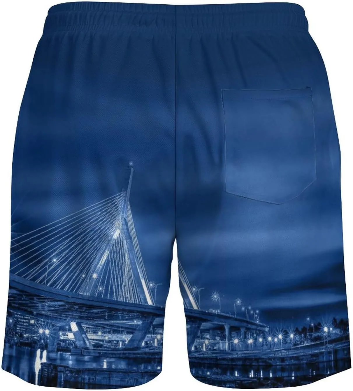 Custom Baseball Shorts for Men Youth City Nightscape 2 in 1 Beach Shorts with Pockets Baseball Sport Pants Fans Gift