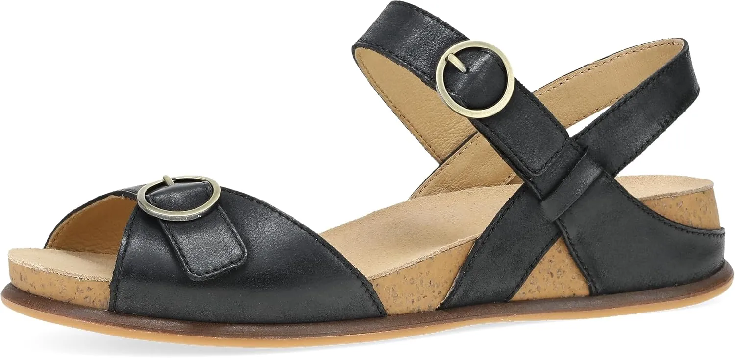 Dansko Candace Wedge Sandal for Women -Comfortable Wedge with Arch Support -Fully Adjustable Straps-Versatile Casual to Dressy Footwear -Lightweight Rubber Outsole