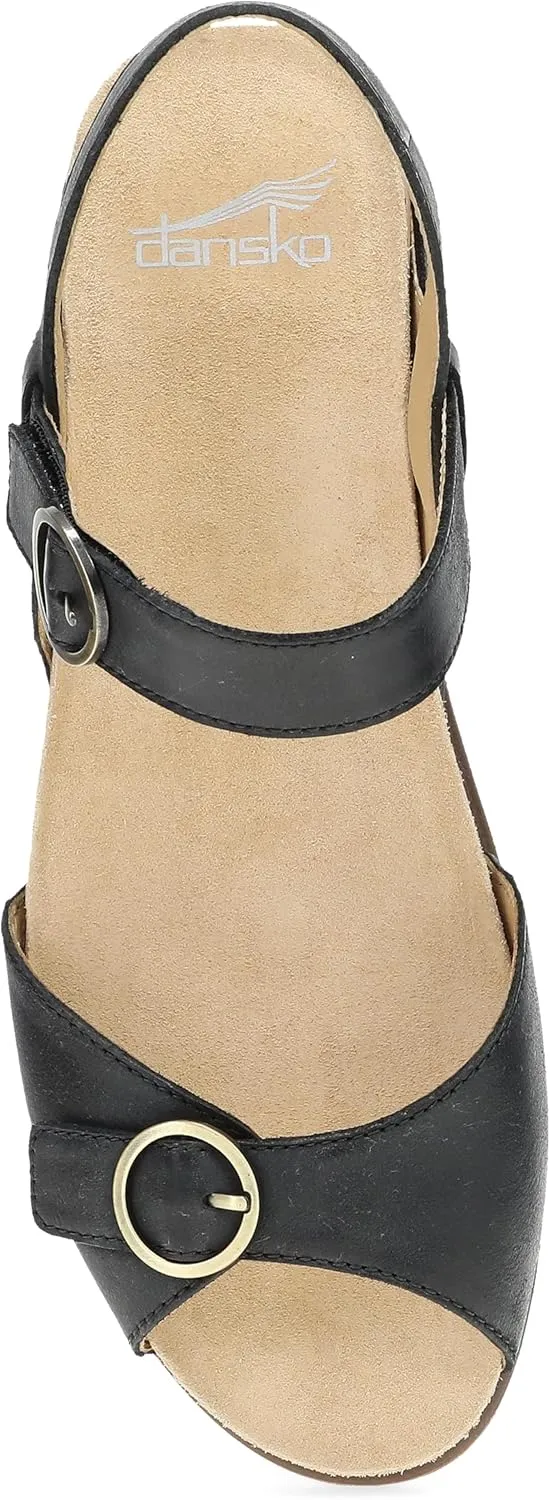 Dansko Candace Wedge Sandal for Women -Comfortable Wedge with Arch Support -Fully Adjustable Straps-Versatile Casual to Dressy Footwear -Lightweight Rubber Outsole