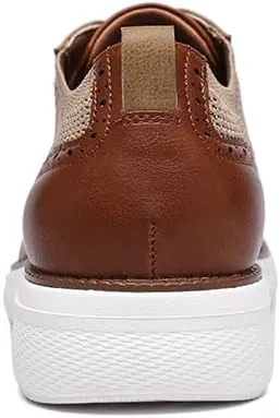 DECARSDZ Men's Casual Oxfords Shoes Breathable Knit Leisure Mesh Sneakers Lace-Up Lightweight Walking Fashion Sneaker