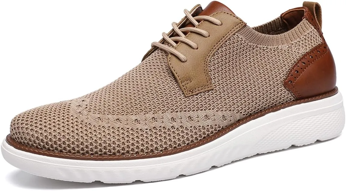 DECARSDZ Men's Casual Oxfords Shoes Breathable Knit Leisure Mesh Sneakers Lace-Up Lightweight Walking Fashion Sneaker